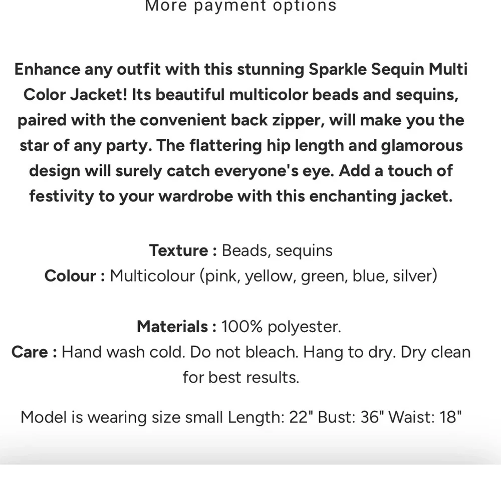 NEW Sequin Multicolor Jacket - Picture 4 of 14